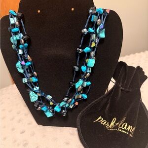 Park Lane Turquoise and Black Stone Necklace